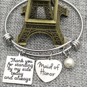 Silver Maid of Honor Charm Bangle !!!